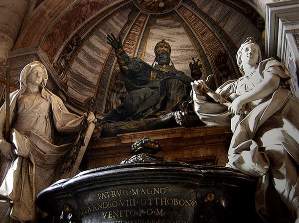 tombe-pape-alexandre-8-necropole-basilique-saint-pierre tombe pape Alexandre 8 necropole basilique Saint Pierre