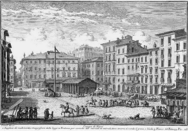 campo dei fiori en 1740