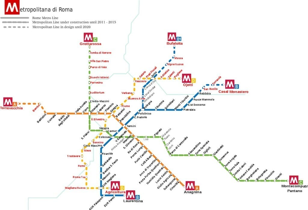map metro rome