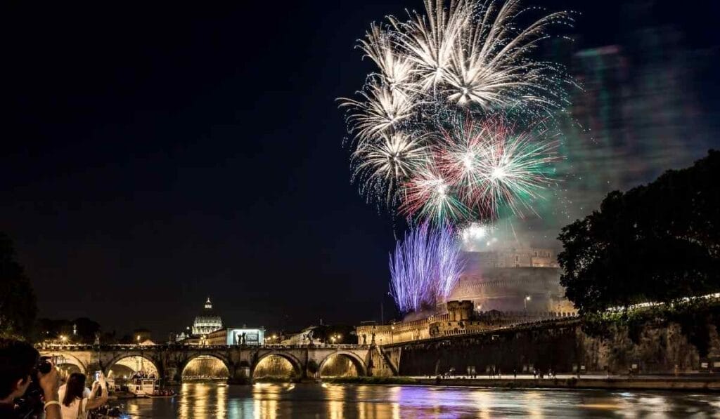 feu artifice rome