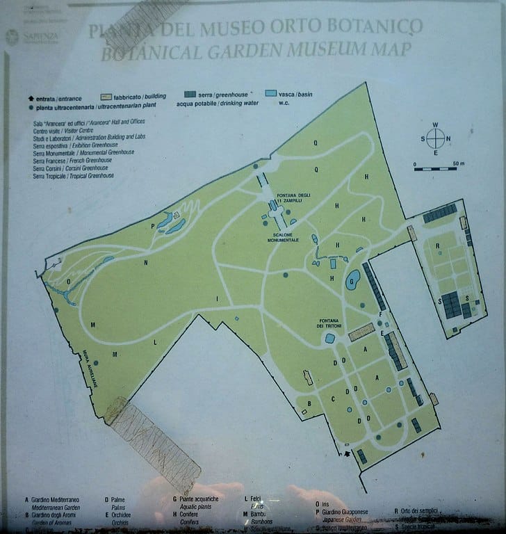 jardins botaniques rome plan